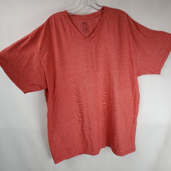 Fruit of The Loom Platinum Red T Shirt Short Slv V Neck Mens Sz XL - Picture 1 of 9